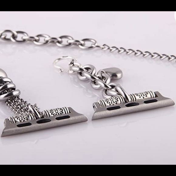 APPLE WATCH Band & Bracelet Stainless Steel w Charms 2pc - Picture 5 of 11